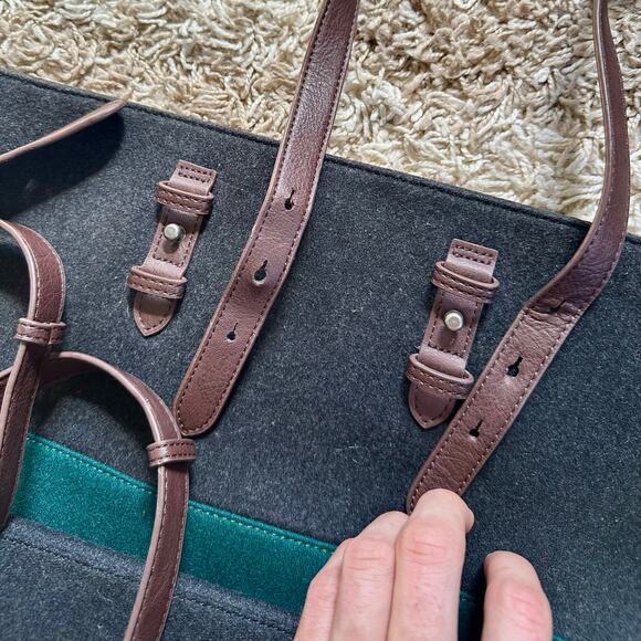 Levi’s Wool Green Gray Tote Bag Handbag Shoulder Bag Women’s - Picture 6 of 9